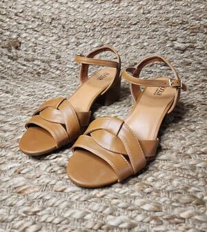 A.N.A A New Approach Sandals Women's 9 M Ana Luster Cognac Shoes New